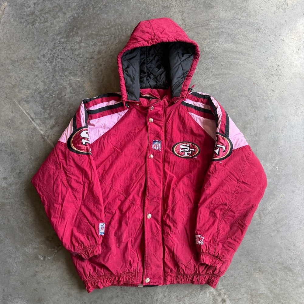 Vintage San Francisco 49ers Hooded Starter Jacket Made In Korea Men's Size L